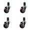 Service Caster 3'' Maroon Poly Wheel Swivel 1-5/8'' Expanding Stem Caster Set, 4PK SCC-EX20S314-PPUB-MRN-158-4 - alternate 1